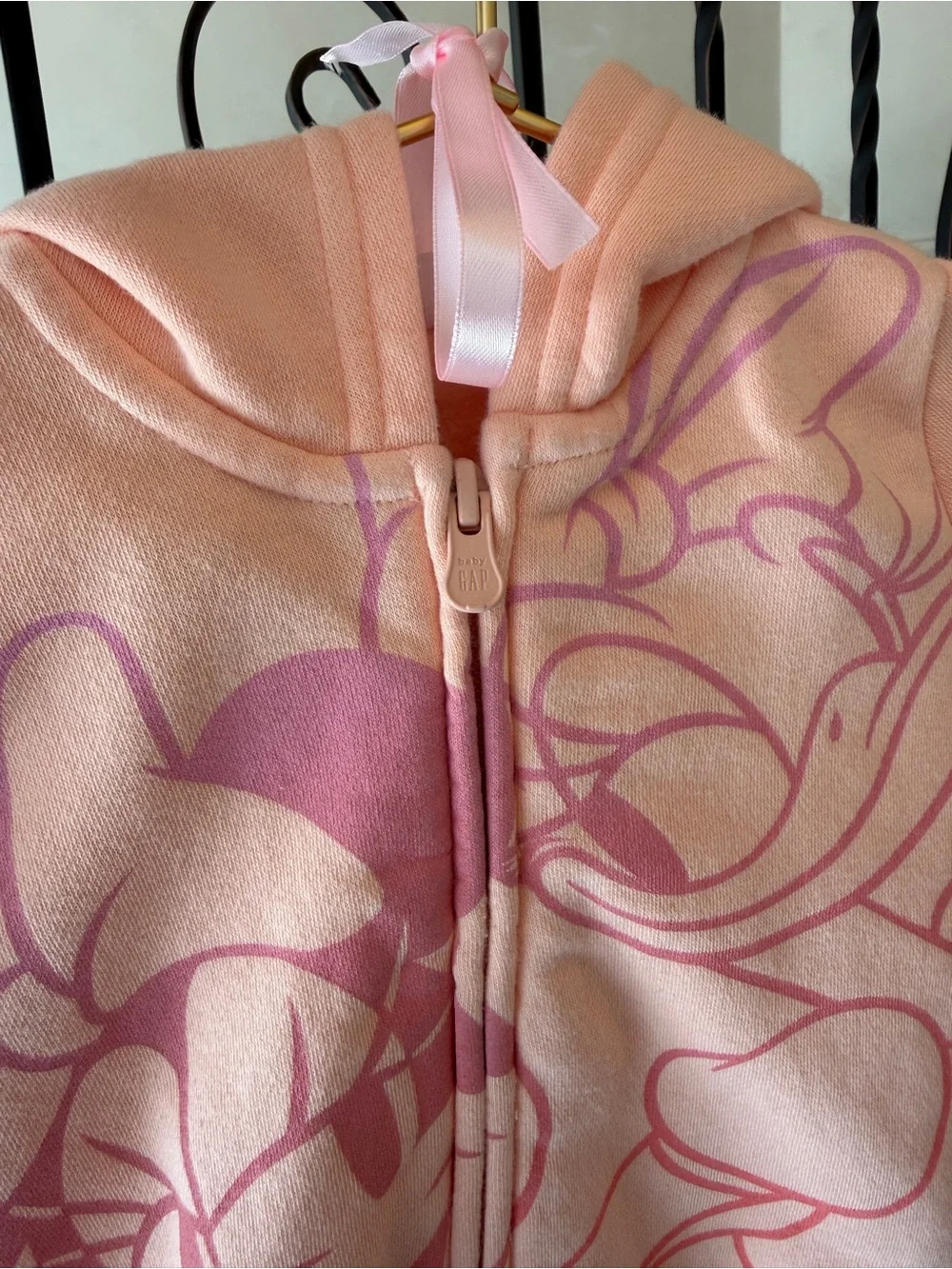 Baby Gap x Disney Minnie Mouse Hoodie & Jogger Tracksuit Set Peach 6-12 Months